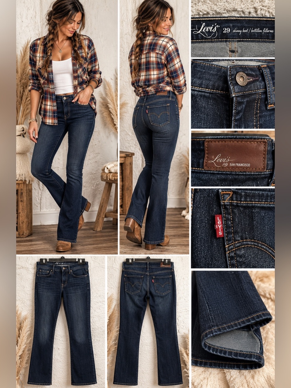 Levi’s Skinny Boot Jeans Women’s 29 Dark Wash Bootcut Denim